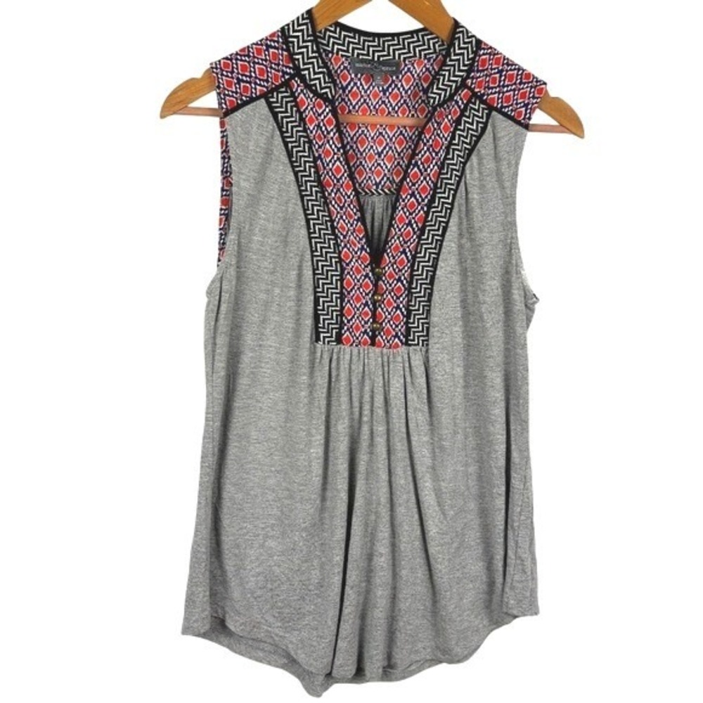 Market &‎ Spruce Womens Sleeveless Piedmont Popover Tunic Top Sz M Boho Artsy